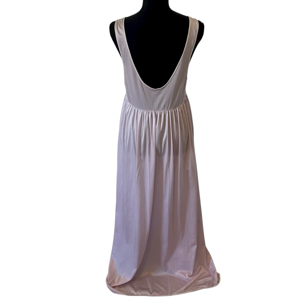 Vintage Nightgown Long Pastel Retro Pink Elegant Slip Dress Floral Size Medium - Picture 3 of 9
